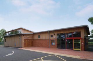 Front view of Ashcroft School pool building