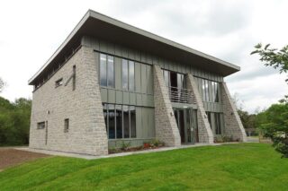 Exterior front 3/4 view of Bakewell show office