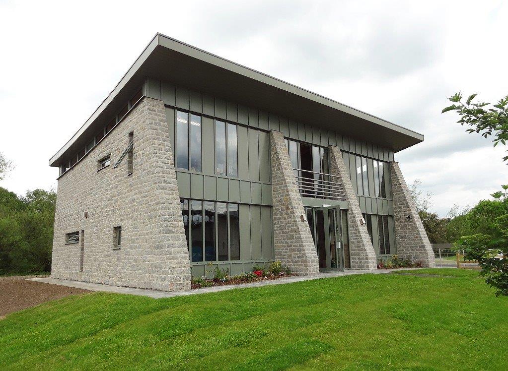 Exterior front 3/4 view of Bakewell show office