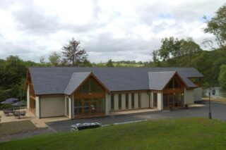 External view looking down at Kingfisher Spa building